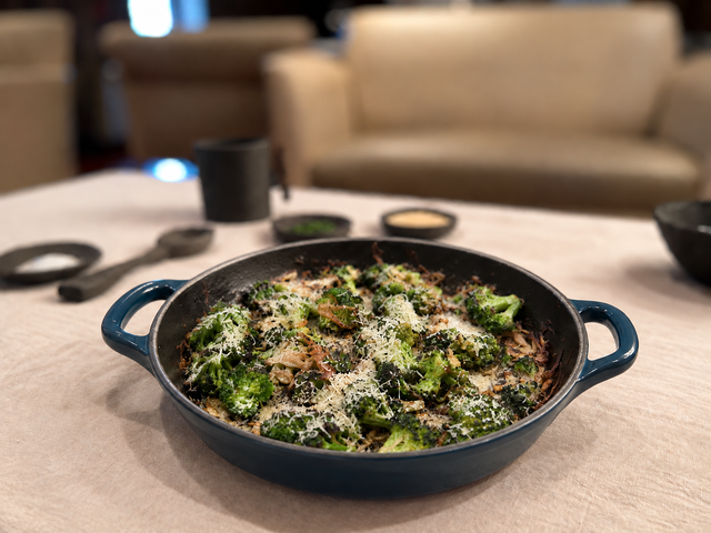 Charred Broccoli & Shallots.